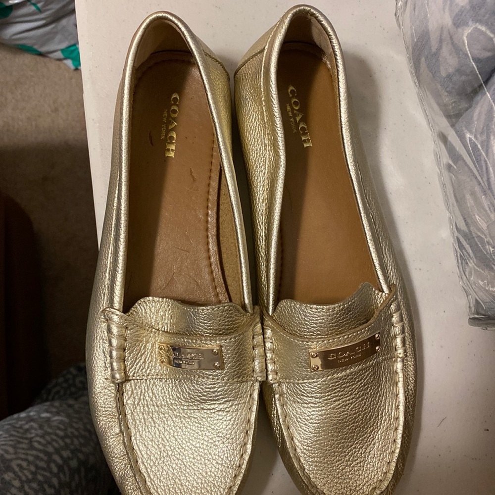 Coach Gold Flats